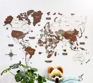 Bản đồ gỗ thế giới (Chocolate)