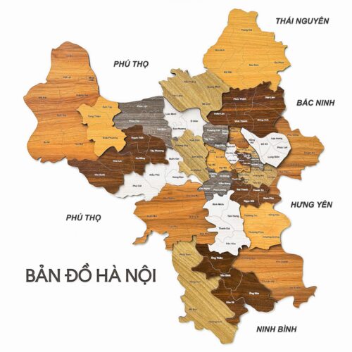 Ban do Ha Noi bang go treo tuong - decor trang tri va qua tang