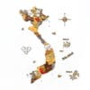Bản đồ gỗ Việt Nam 3D 34 tỉnh thành, 7 màu gỗ tự nhiên, thiết kế trang trí treo tường sang trọng.