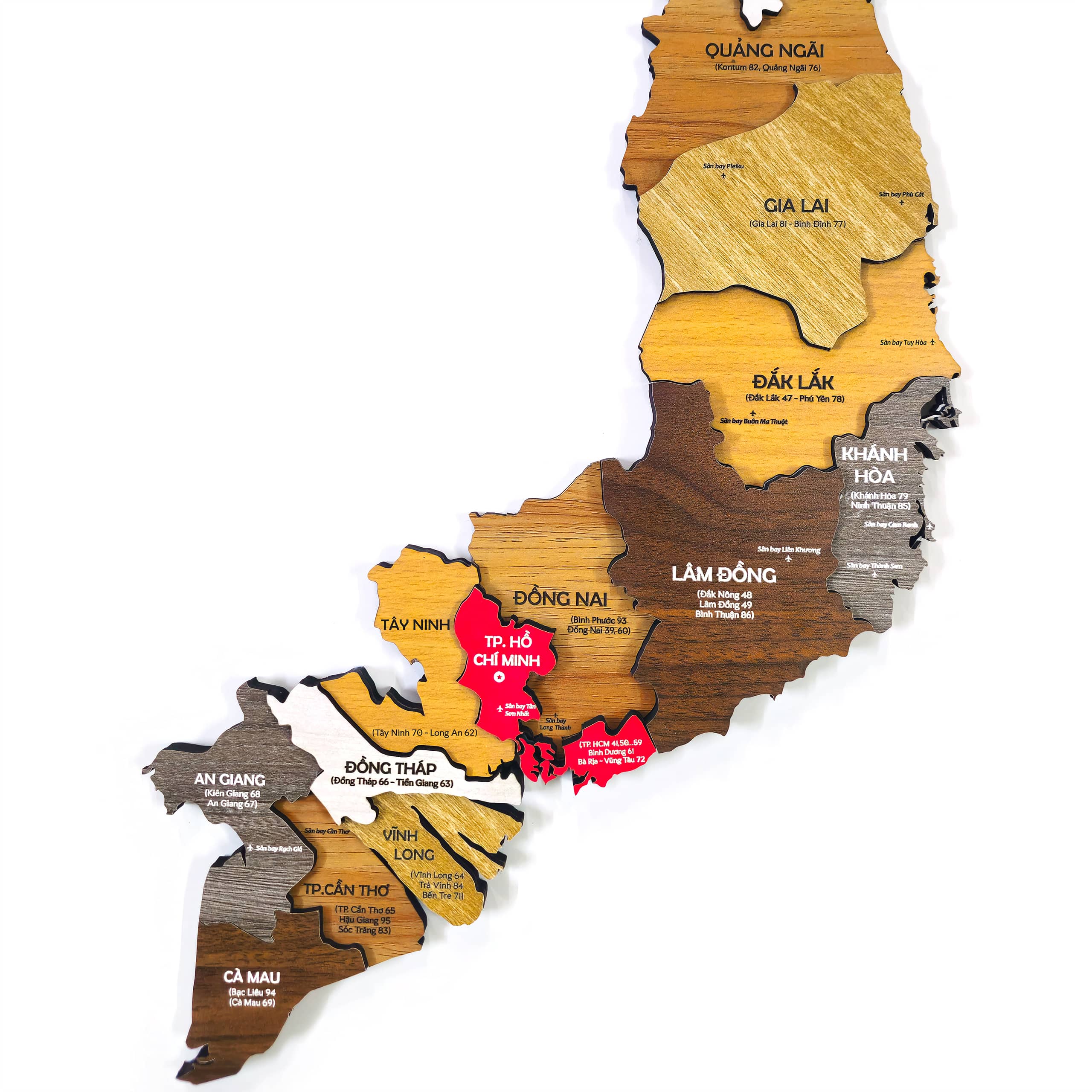ban-do-viet-nam-bang-go-mien-nam- Bản đồ gỗ Việt Nam 3D 34 tỉnh thành, 7 màu gỗ tự nhiên, thiết kế trang trí treo tường sang trọng.