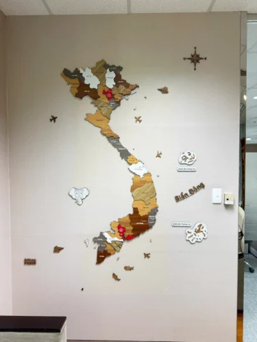 Bản Đồ Việt Nam Bằng Gỗ 3D (34 tỉnh) - Mix 7 màu (Rainbow) photo review