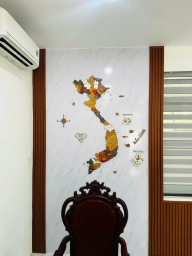 Bản Đồ Việt Nam Bằng Gỗ 3D (34 tỉnh) - Mix 7 màu (Rainbow) photo review