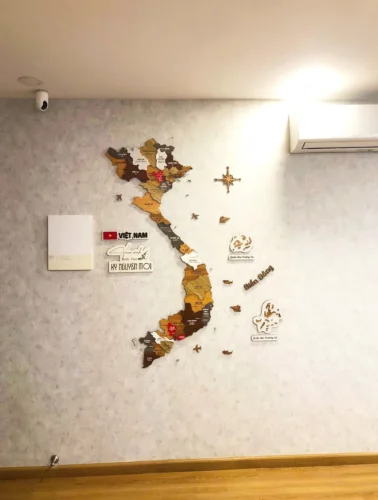 Bản Đồ Việt Nam Bằng Gỗ 3D (34 tỉnh) - Mix 7 màu (Rainbow) photo review