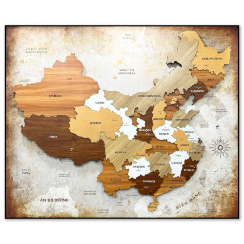 ban do Trung Quoc bang go MDF 3D treo tuong