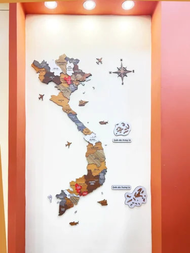 Bản Đồ Việt Nam Bằng Gỗ 3D (34 tỉnh) - Mix 7 màu (Rainbow) photo review