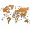 Bản đồ thế giới bằng gỗ 3D màu Amber – bản đồ gỗ trang trí cao cấp Wooden Core